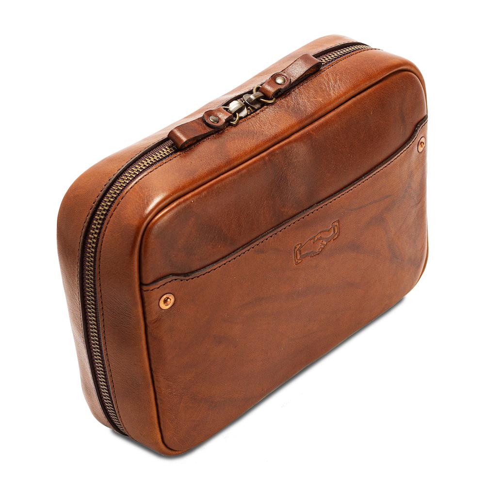 Heritage Leather "Doc" Electronics Organizer / Toiletry Kit