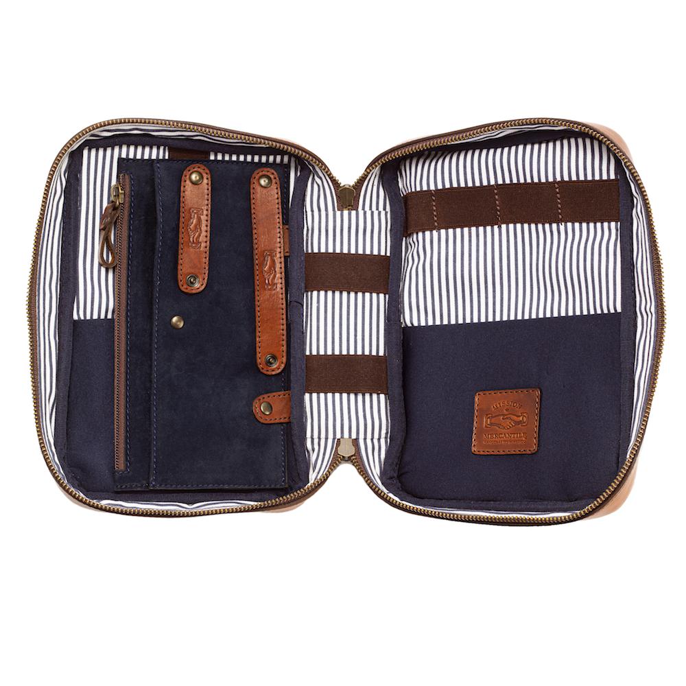 Heritage Leather "Doc" Electronics Organizer / Toiletry Kit
